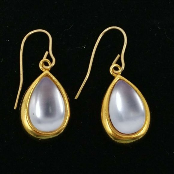 Marvella Jewelry - Vtg MARVELLA Gold Purple Jelly Belly Earrings